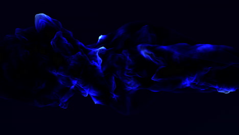 dynamic blue smoke clouds twirl and twist on dark background