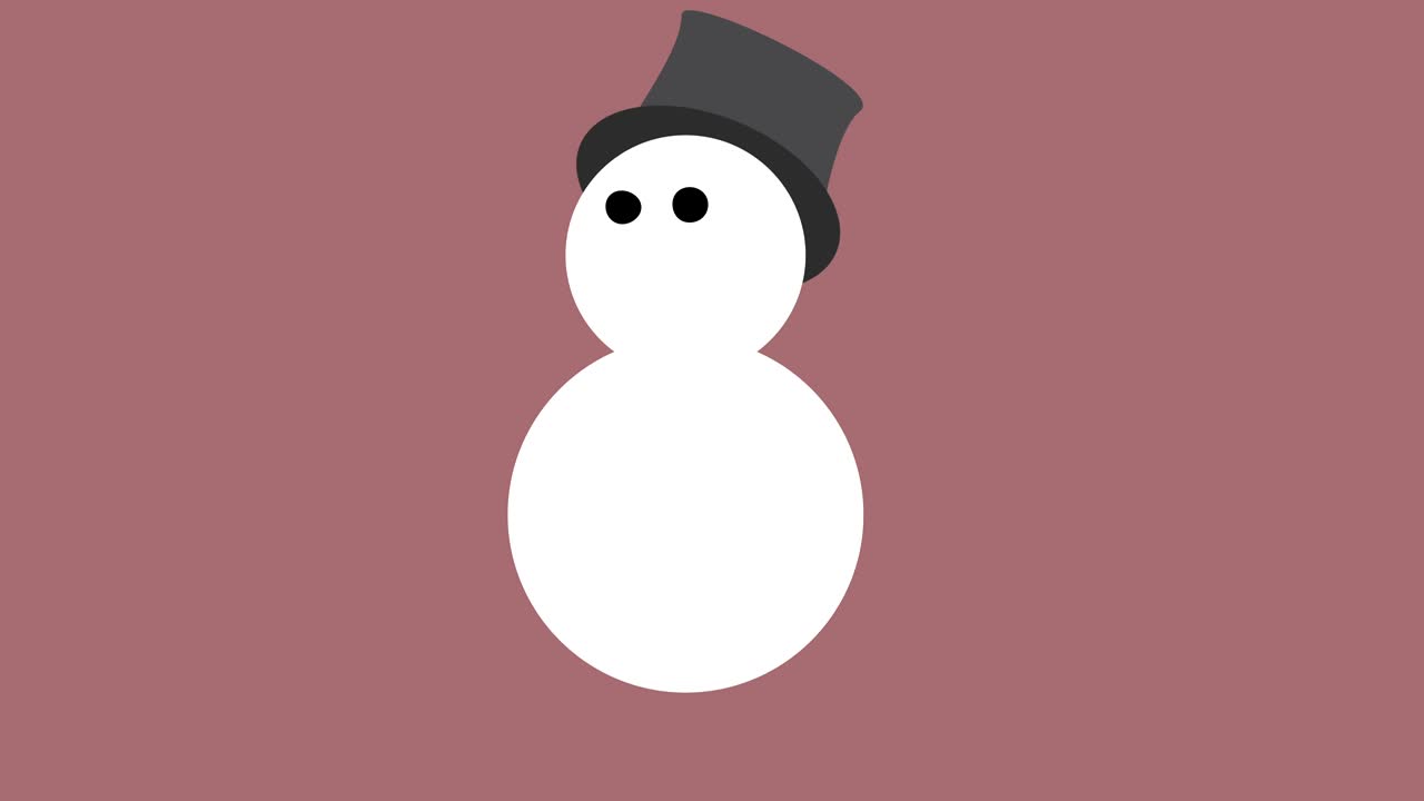 축제 크리스마스 스노우맨이 오프 애니메이션 루프 레드에 등장합니다.