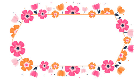 an animation of hand drawn floral frame background