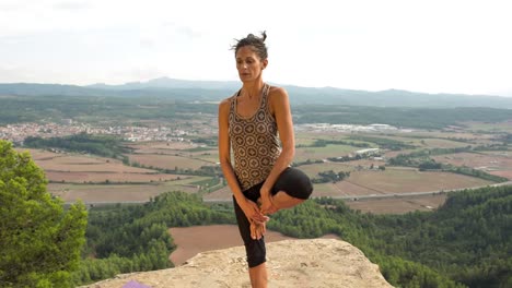 woman doing yoga outside 37