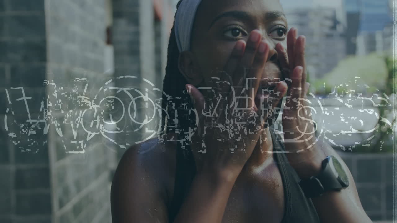 피곤한 아프리카계 미국인 여성의 클로즈업에 대한 좋은 바이브 텍스트 배너