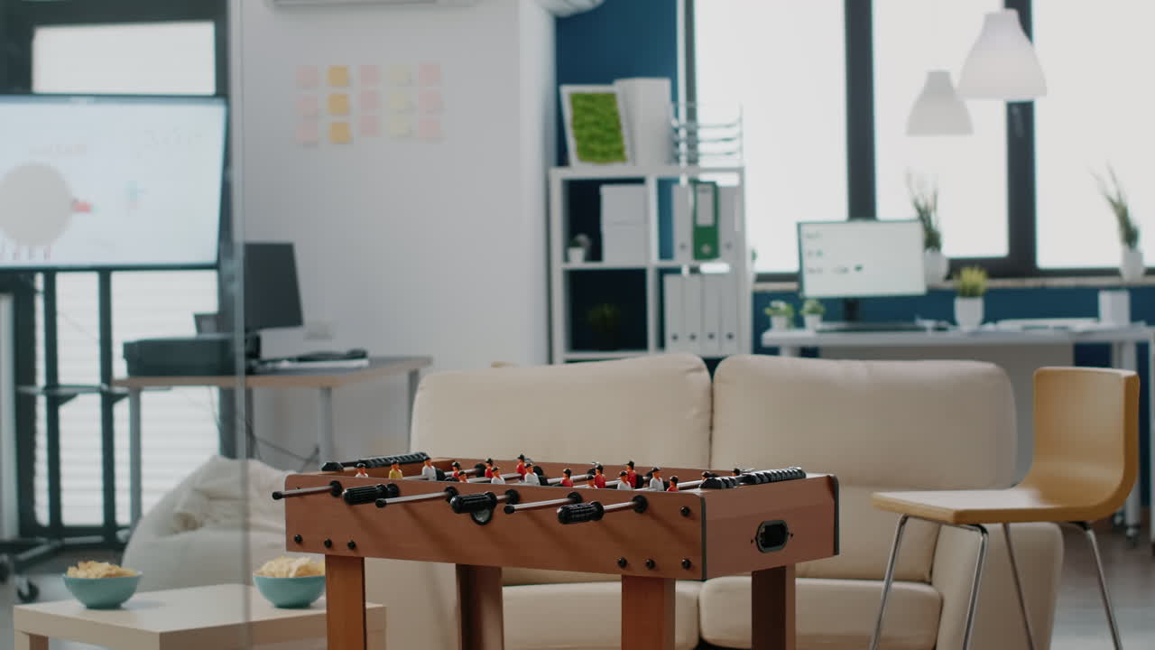 Nobody in business office with games to have fun after work