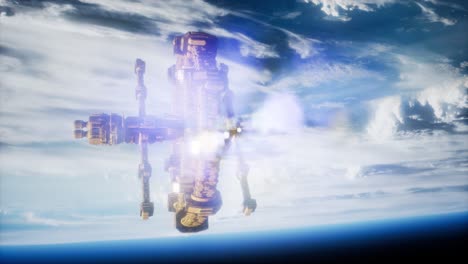 una enorme nave espacial muy detallada