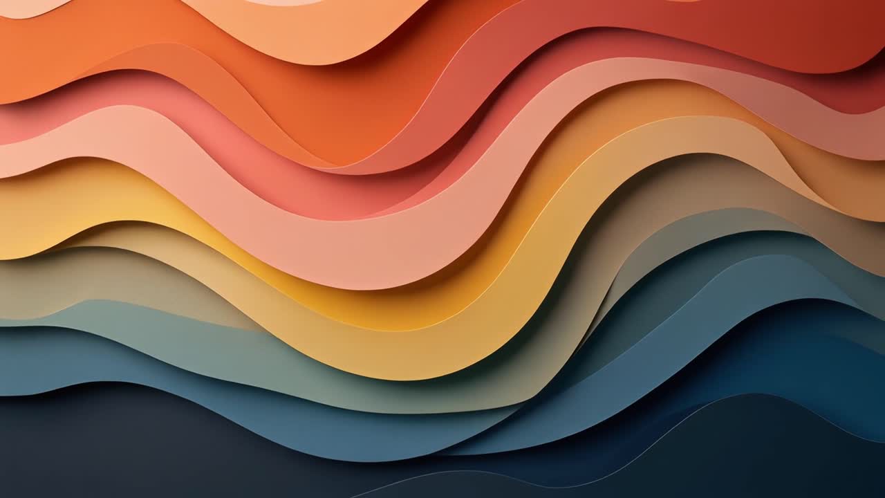 Smooth Flowing Abstract Waves with Colorful Gradient Layers