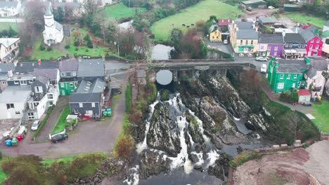 drone sneem village on the ring of kerry ireland tourist village on the wild atlantic way ireland on an autumn day