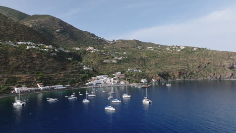 4k aerial of filicudi volcanic island