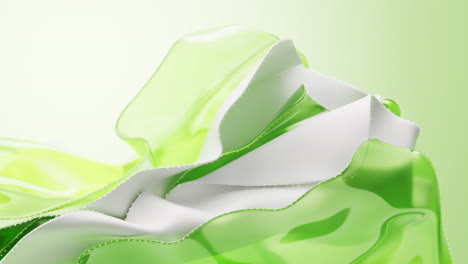 flowing transparent green multilayer cloth background, 3d rendering.