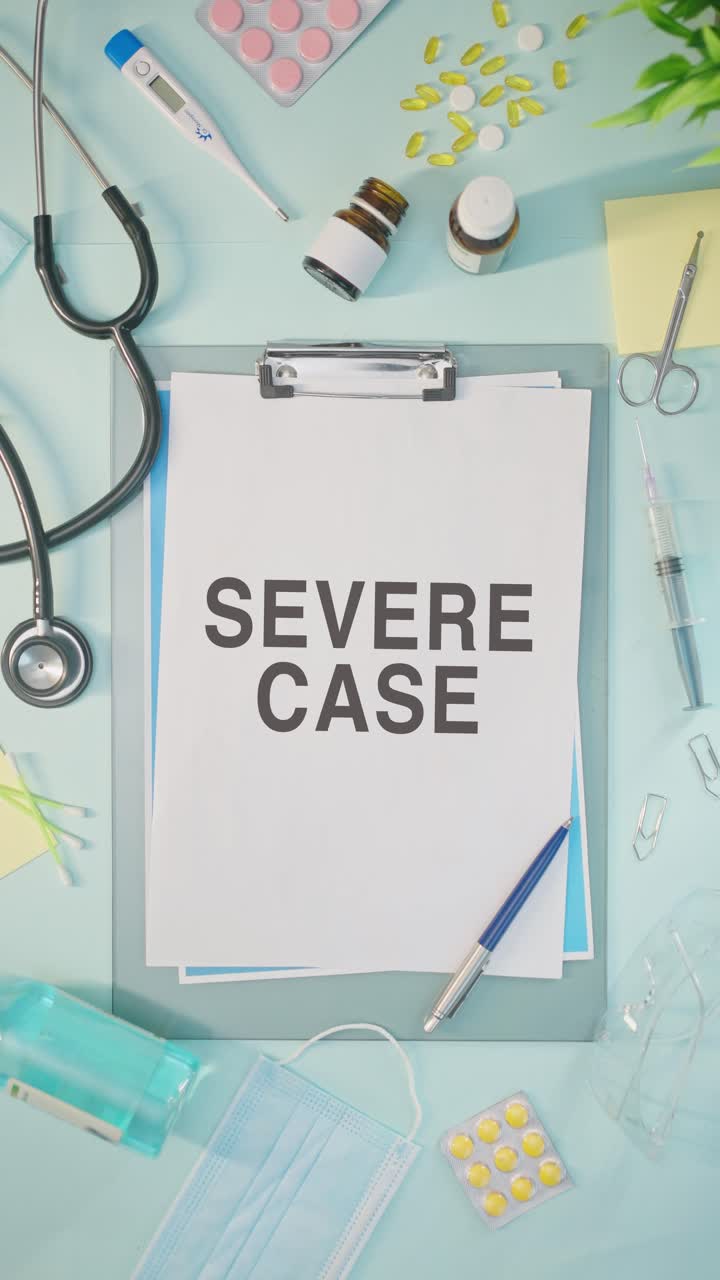 VERTICAL VIDEO OF SEVERE CASE WRITTEN ON MEDICAL PAPER