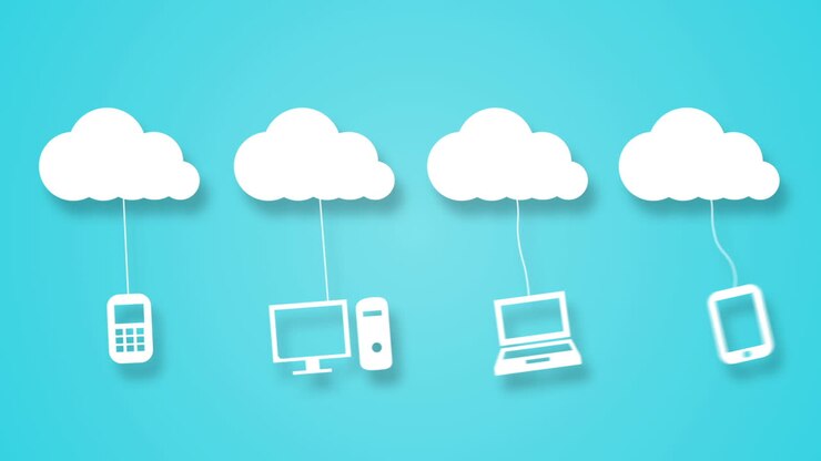 Cloud computing concept with apps