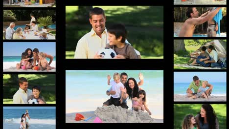 montage of active families