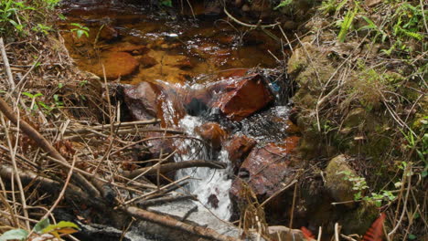 fresh water stream cascades over red rocks in cu lan village vietnam