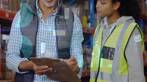 animación del procesamiento de datos sobre las personas que trabajan en el almacén