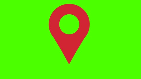 marcador de mapa pantalla verde bucle rojo