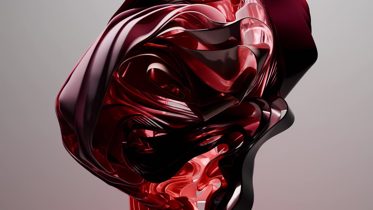 Abstract 3D Render in Red and Black