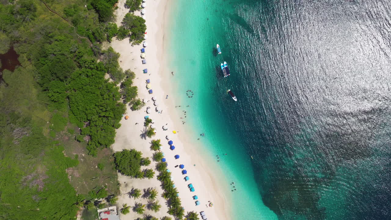 Cayo Sombrero Island With Turquoise Seascape In Morrocoy National Park, Venezuela - Aerial Drone Shot