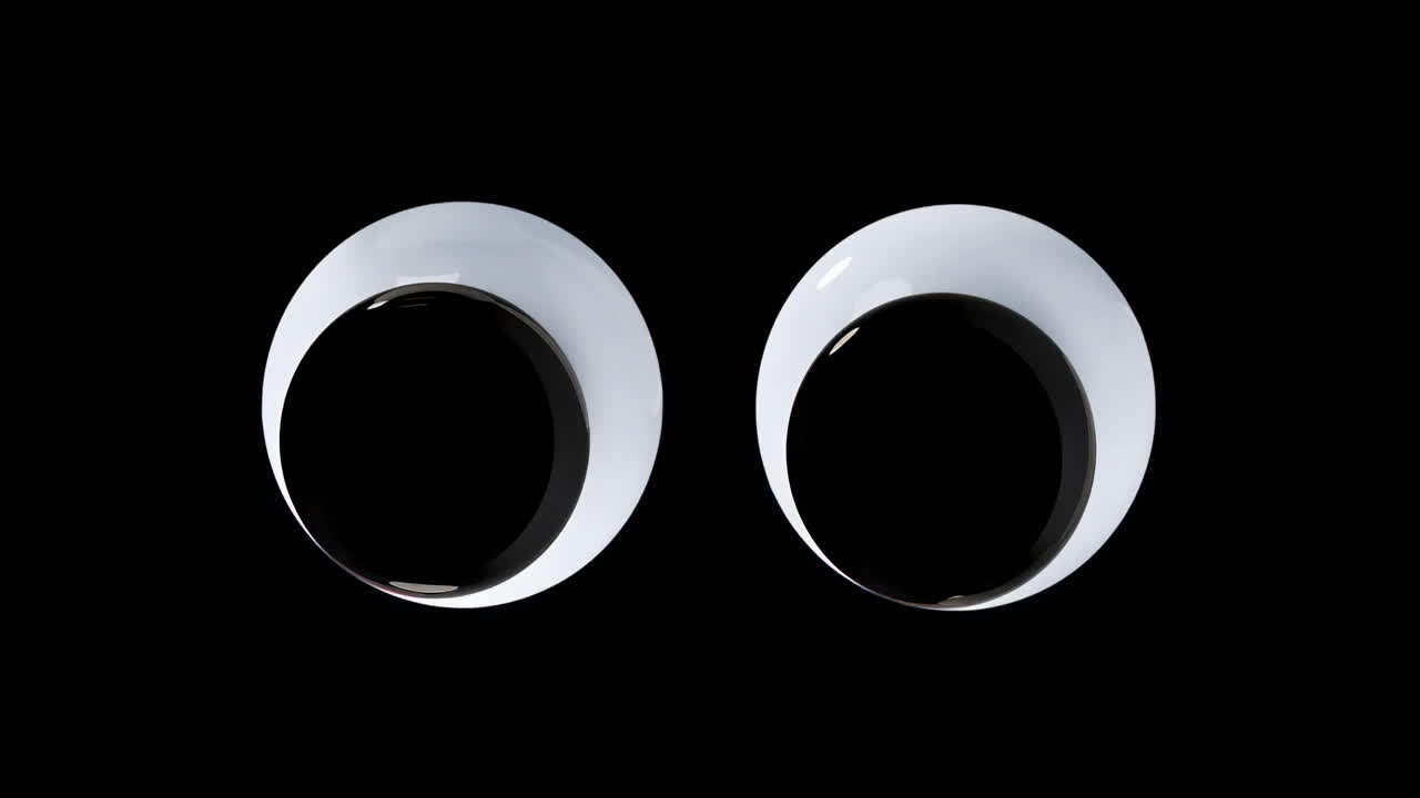 Animeret googly eyes-aktiver isoleret, transparent 4K-video, alfakanal, ProRes 4444