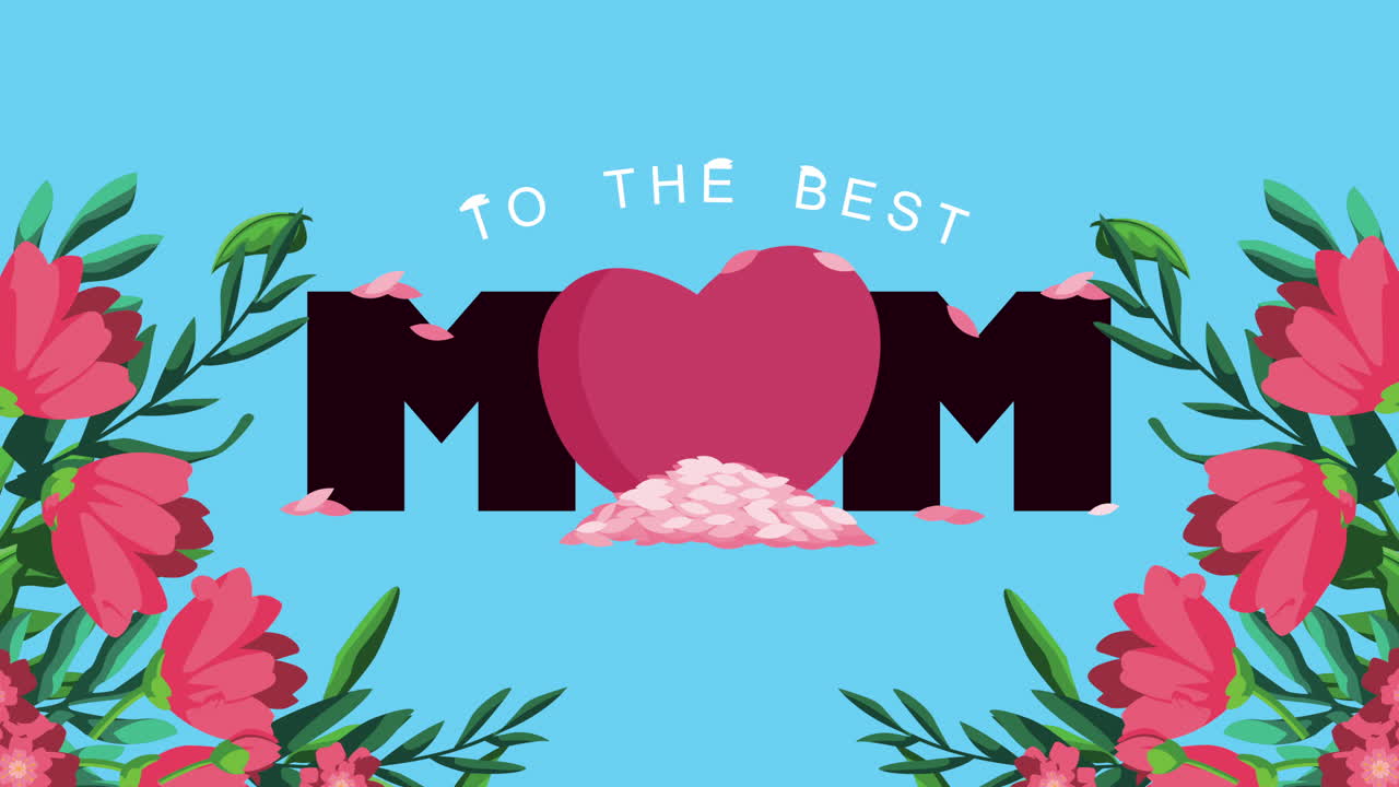 행복한 어머니의 날 장미 꽃 정원 글자