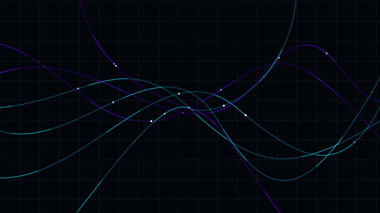 Abstract Digital Waveform Animation with Glowing Particles