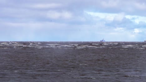 stormy ocean with ship