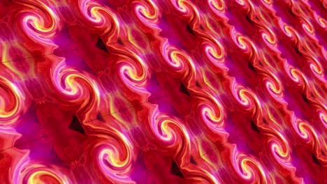 abstract digital 3d pink red orange mandala effect mosaic endless pattern on screen panel with dof. 4k background seamless loop animation for science, technology, fashion, vj music light background.