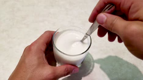 small glass of milk