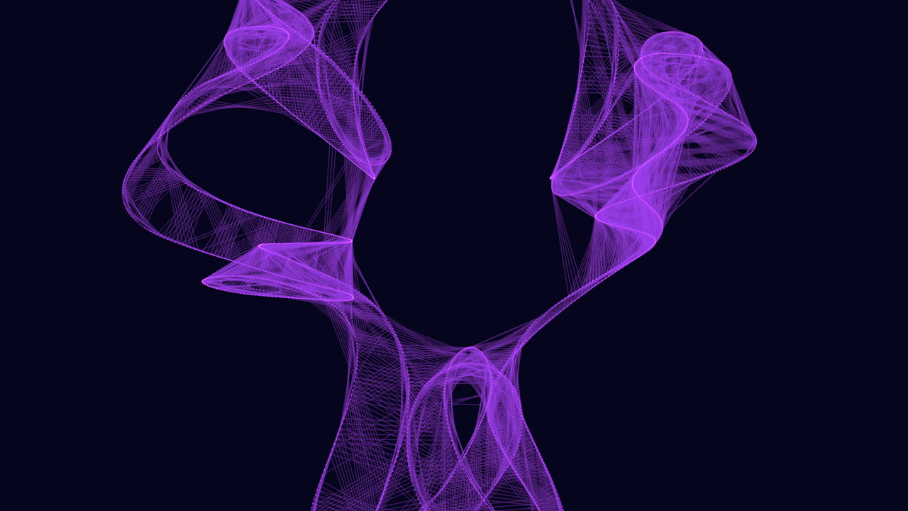 Dynamic purple wave of circles cascade on black background