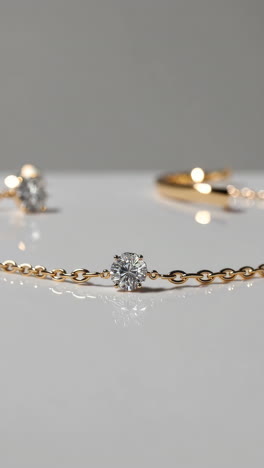 elegant gold chain bracelet with diamond pendant