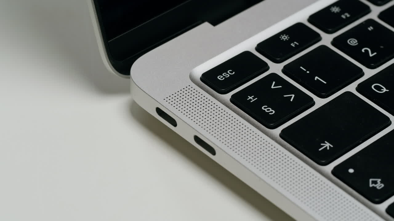 Close-up of an open laptop