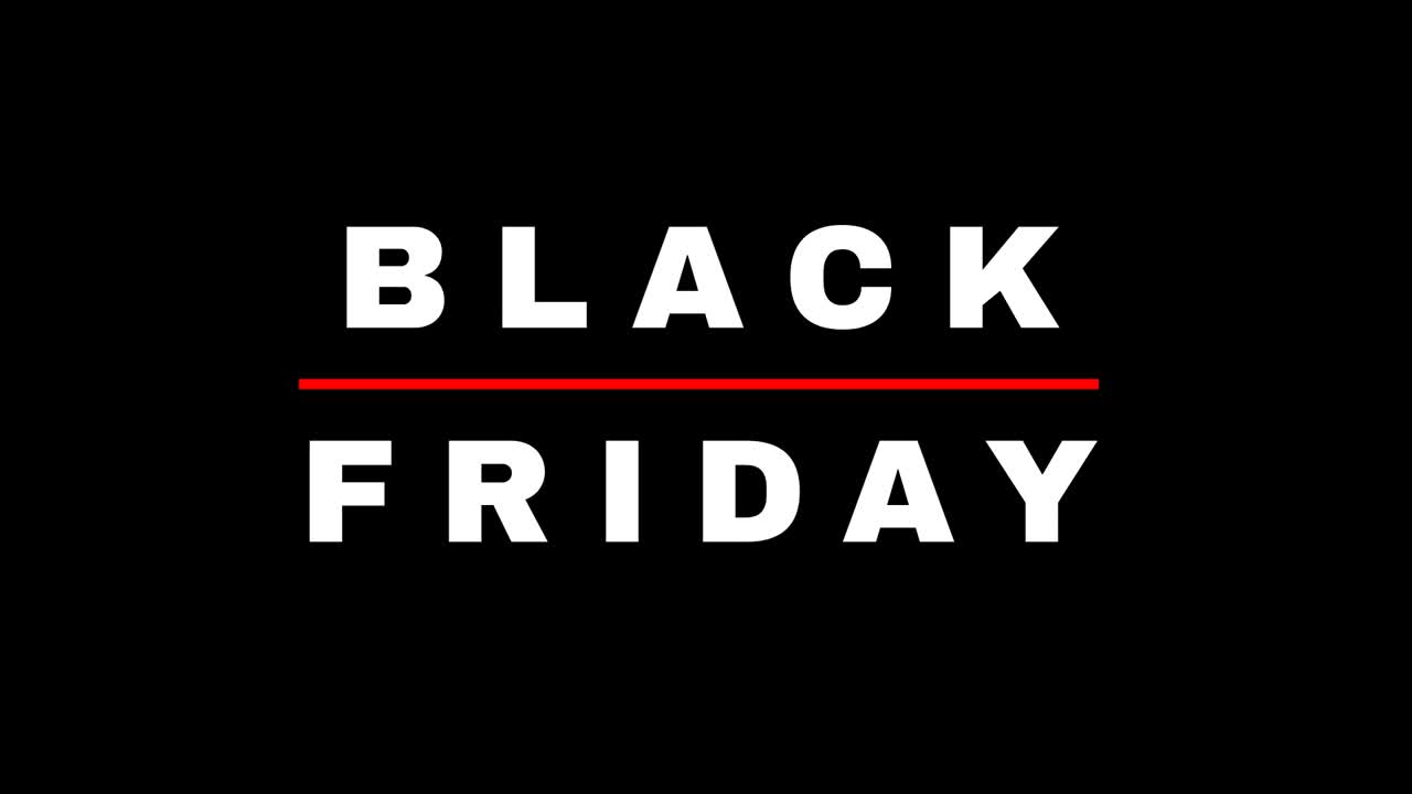 Black Friday sale sign with bold lettering, flashing effects, and smooth transitions to grab attention and emphasize limited-time deals and major discounts