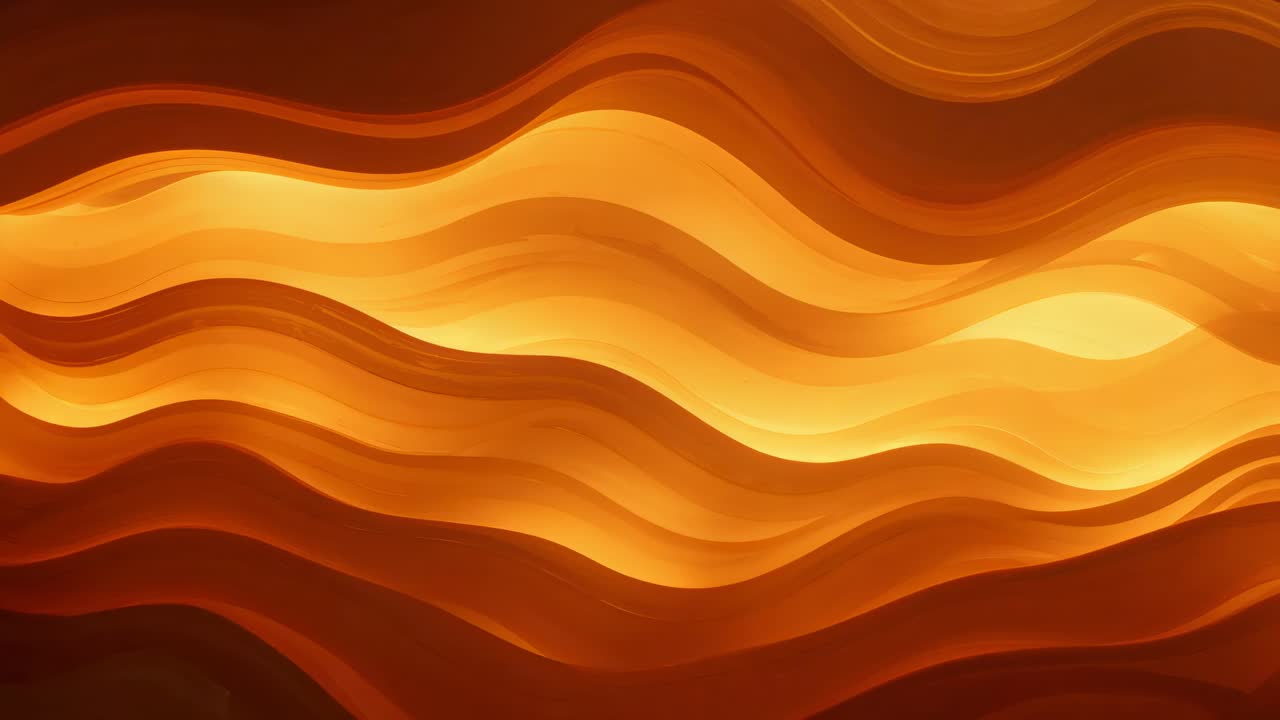 Loop starting stacked wavy bands with central glow shifting across digital backdrop, forming loop