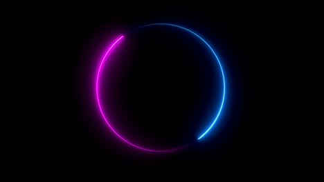 marco redondo de neón brillante abstracto. diseño de fondo tecnológico láser. en bucle