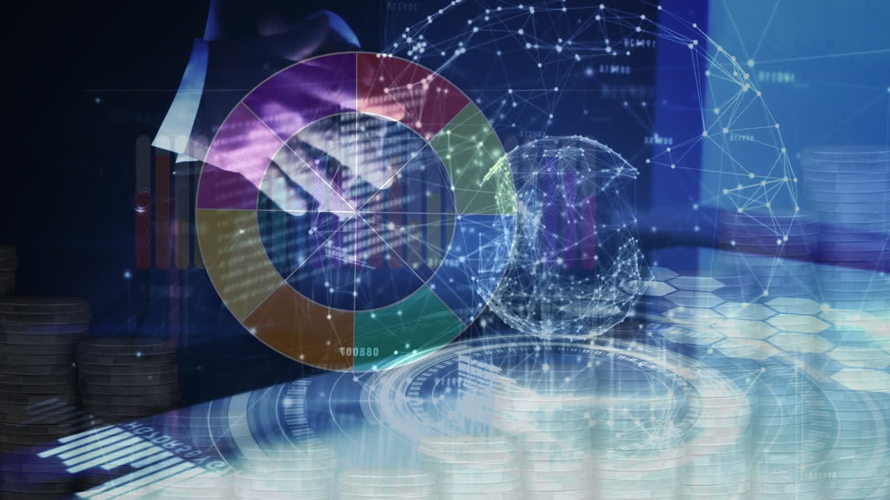 사업가들에 대한 데이터 처리의 애니메이션