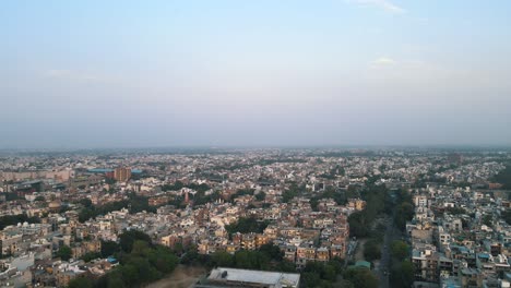 top aerial view of indian city rooftops new delhi west delhi 4k-2