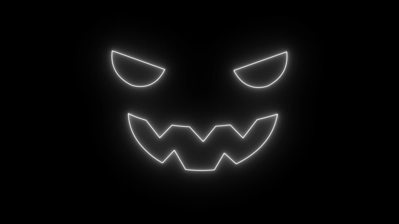 Halloween animation silhouette of halloween jack flickering on black screen