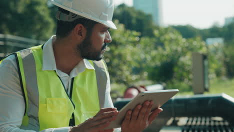 construction engineer reviewing project plans