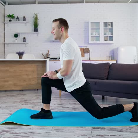 warm-up before sports. warm-up at home on the mat before sports
