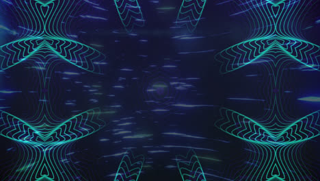 animación de rastros de luz sobre formas en movimiento