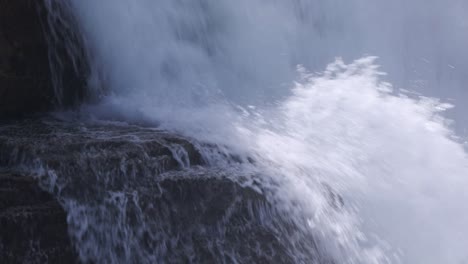 Detalle:-La-Poderosa-Cascada-Del-Río-Salpica-Aguas-Bravas-Sobre-Las-Rocas-En-La-Base