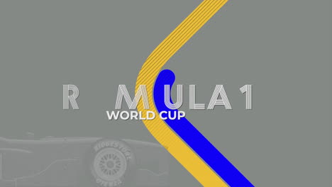 colorful sport race flag with sport car and formula world cup text