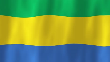 gabon flag country animation 3d symbol design waving in wind movement national patriotism world culture emblem banner africa gabonese republic stripes green yellow blue