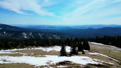 Hillside of Rysianka mountain pasture - drone 4K