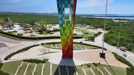 travel out take of the monument la ventana al mundo − or the window to the world − in barranquilla