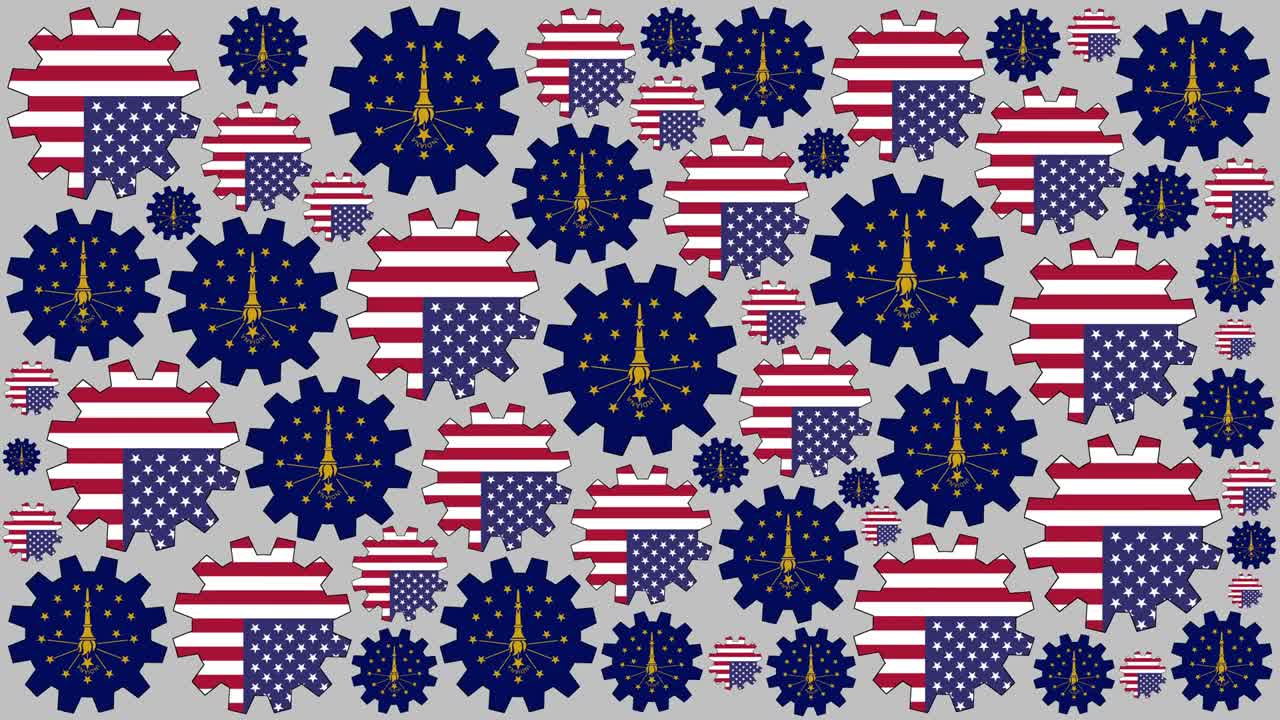 미국과 인디애나 발 기어 스피닝 배경