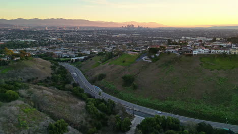 la brea avenue seen from kenneth hahn view point in california, usa