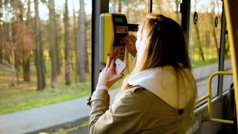 ticket machine in the bus