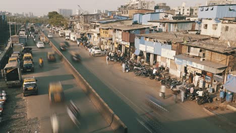 busy street scene in mumbai, india