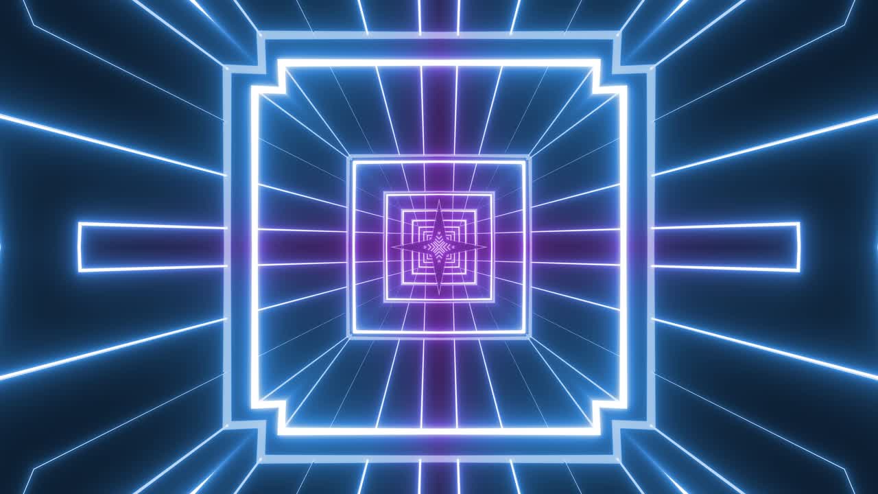 Neon Glowing Light Tunnel