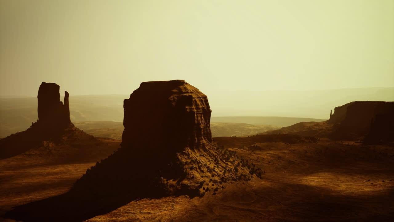 Desert Landscape with Dramatic Rock Formations