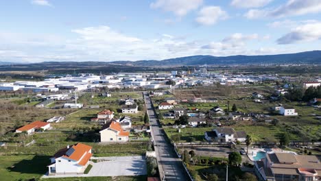 fundão industrial area and landscape in castelo branco, portugal - aerial