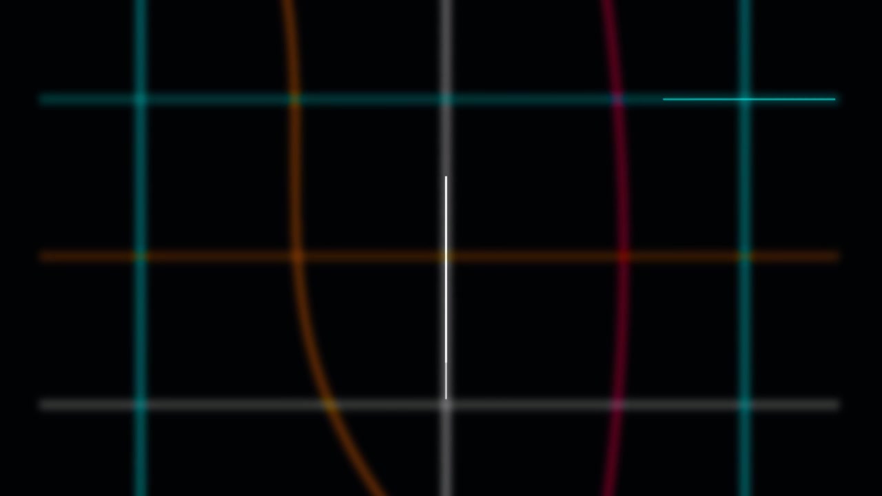 Abstract Motion Graphics with Glowing Neon Lines on Black Background